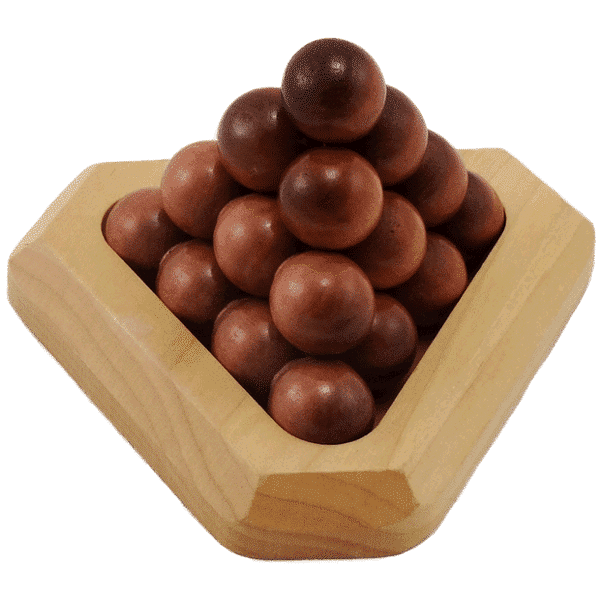 wooden ball pyramid puzzle