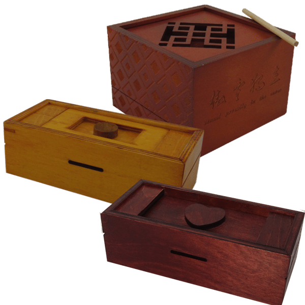 Set of 3 chinese puzzle boxes