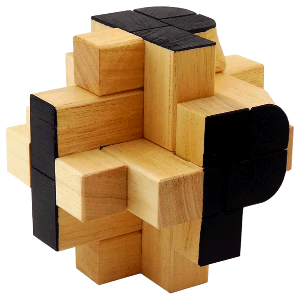 Wooden Burr Puzzle Cube Solution - 12 Piece Cube Puzzle 