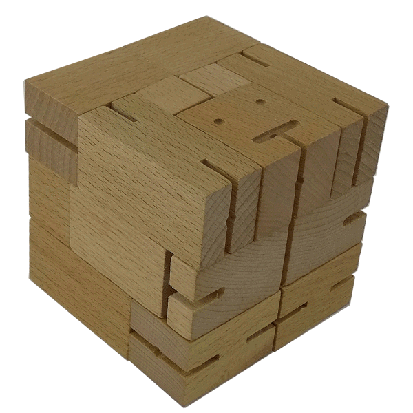 Cubebot wooden robot put together puzzle