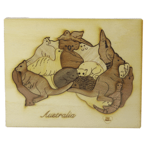 Native Australian Animals - Mixed Aussie Woods tray puzzle
