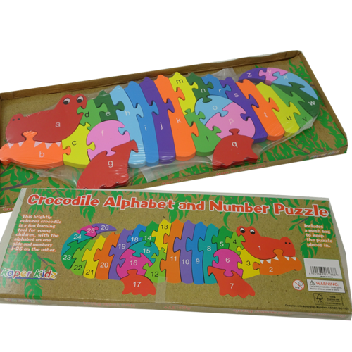 wooden crocodile alphabet puzzle