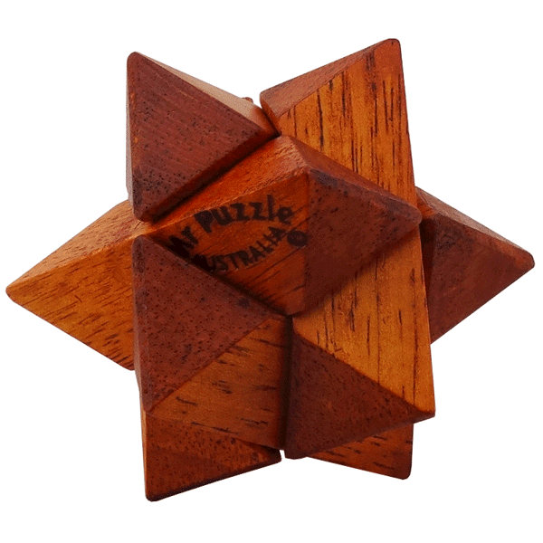 Star wooden burr puzzle