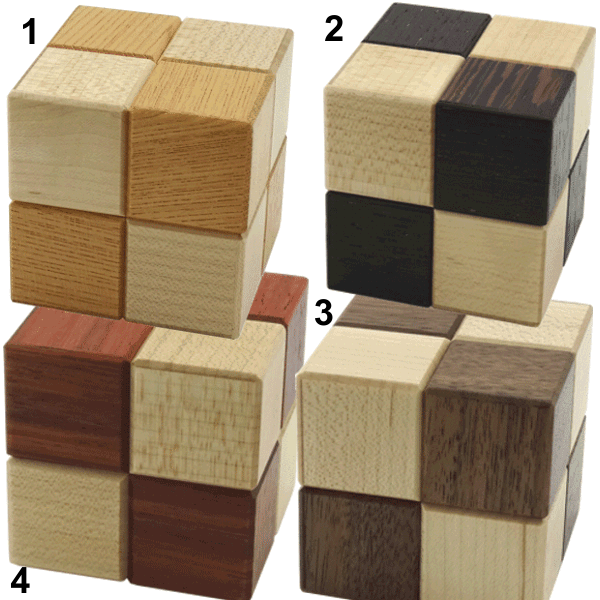Karakuri Checkered Cube Puzzle Box 