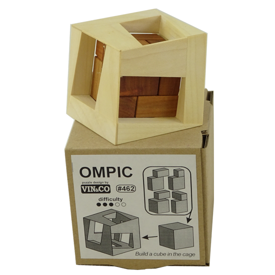OMPIC wooden packing puzzle by Vinco