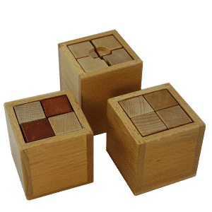 wooden multiple move interlocking puzzles