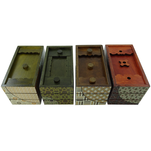 Set of 4 Mysterious Chinese Secret Boxes Four Seasons Series
