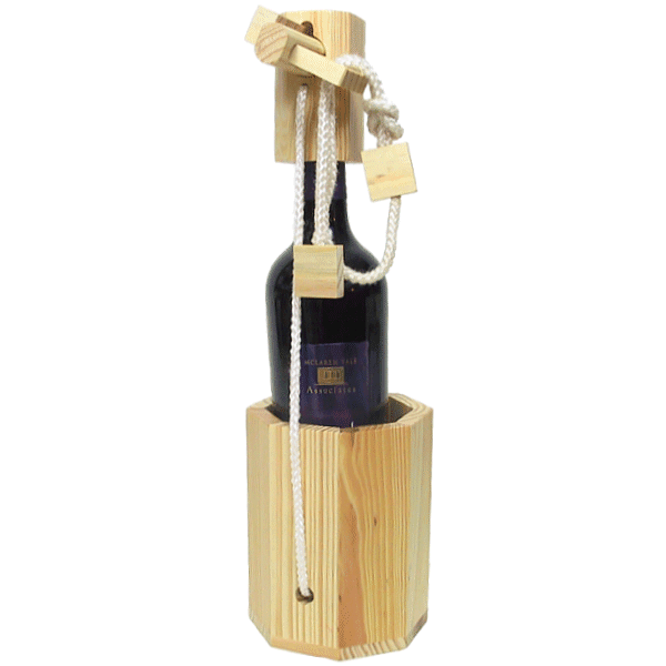 Wooden Wine bottle holder puzzle