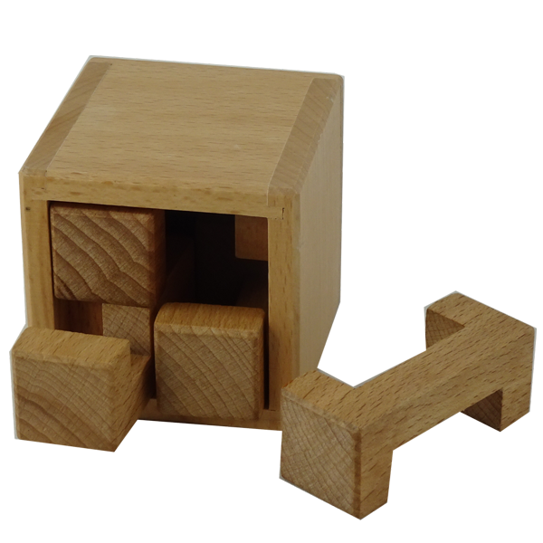 4 blocks wooden brainteaser