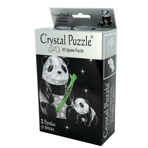 2 Pandas 3D crystal jigsaw