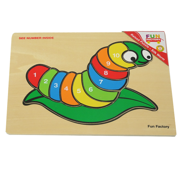 Caterpillar wooden jigsaw puzzle with numbers 1 - 10