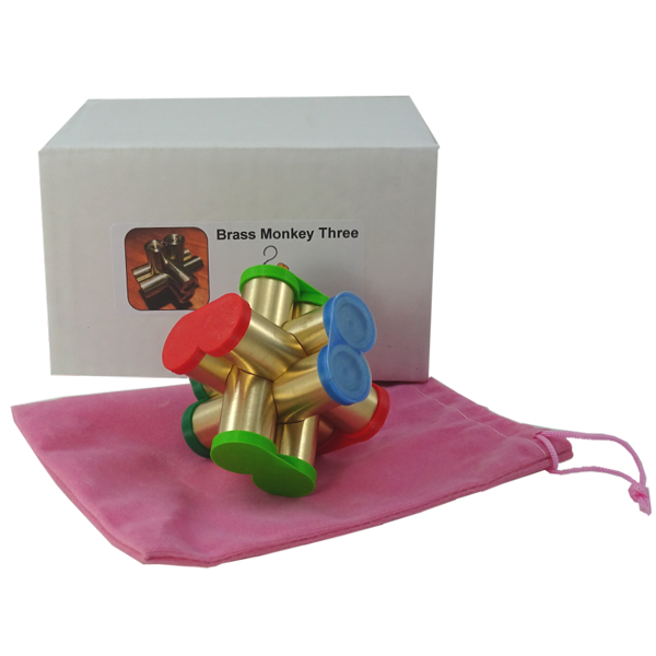 Brass Monkey Three heavy metal puzzle pink bag