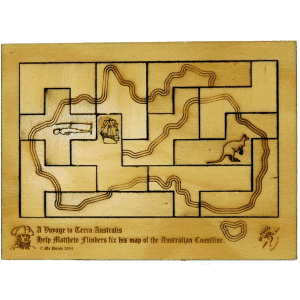 Voyage to Terra Australis double sided packing puzzle