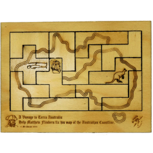 Voyage to Terra Australis double sided packing puzzle