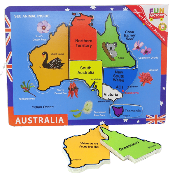 Australian animals and map jigsaw