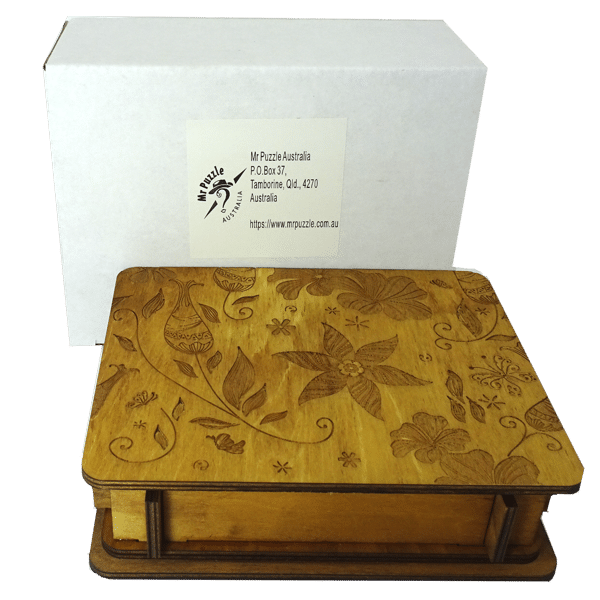 Chinese puzzle box with Lotus Flower