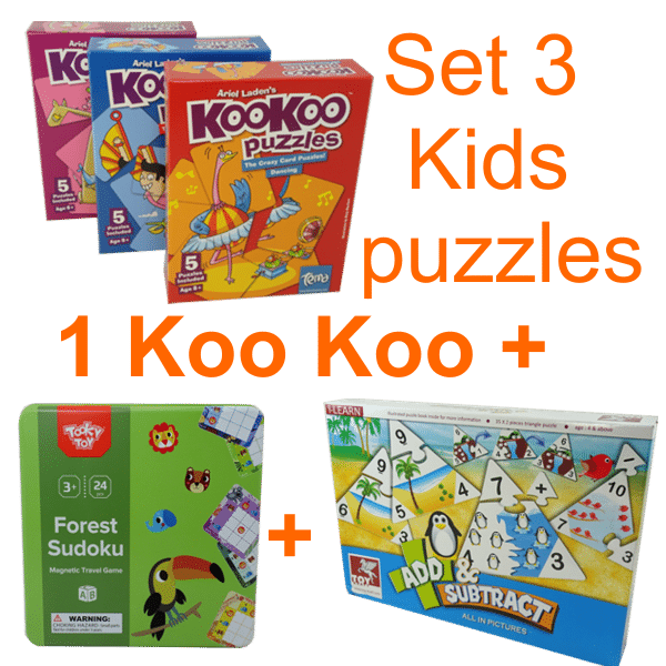Set of 3 kids puzzles