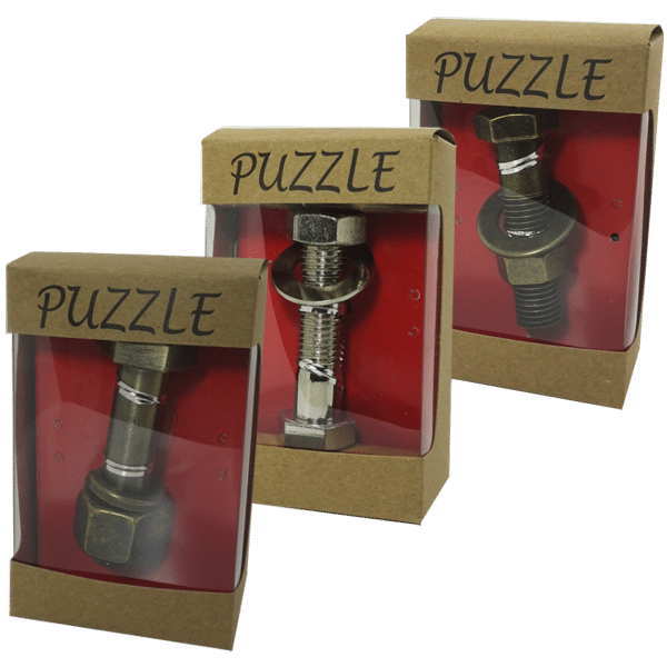 set of 3 bolt puzzles
