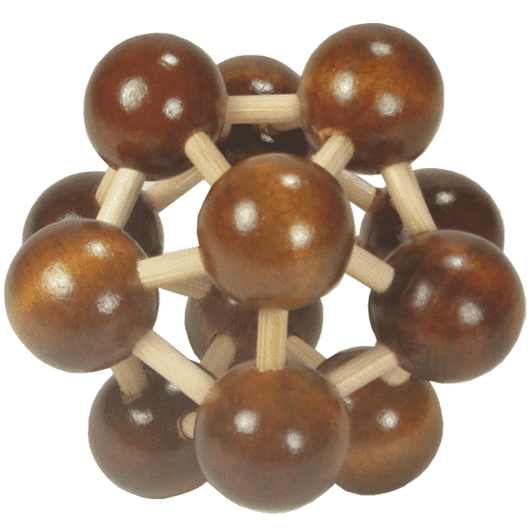Molecule wooden brainteaser